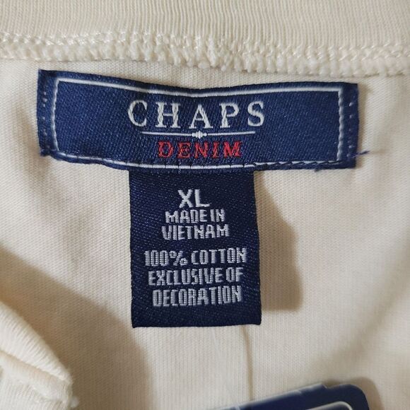 Chaps Women's Cream Vneck Elbow-length Pullover Top - Picture 2 of 10